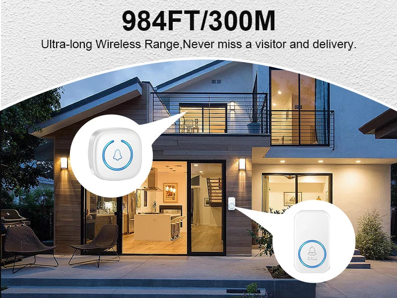 Kabelloser Türklingel 300m – 60 Melodien, Smart Home