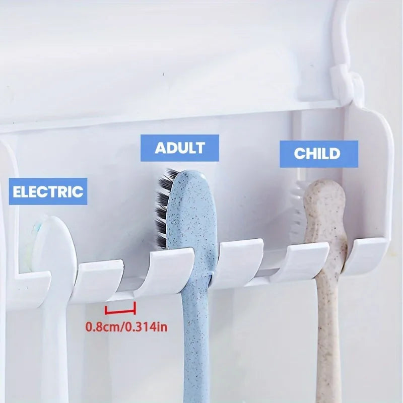 Zahnbürsten-Wandset – Halter, Zahnpasta-Spender & Becher