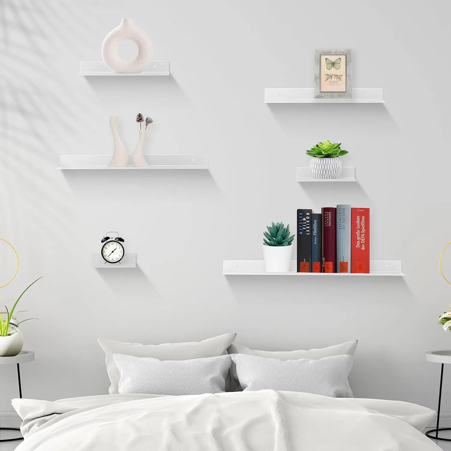 Wandregal Aluminium – 3 Größen, Schwarz & Weiß