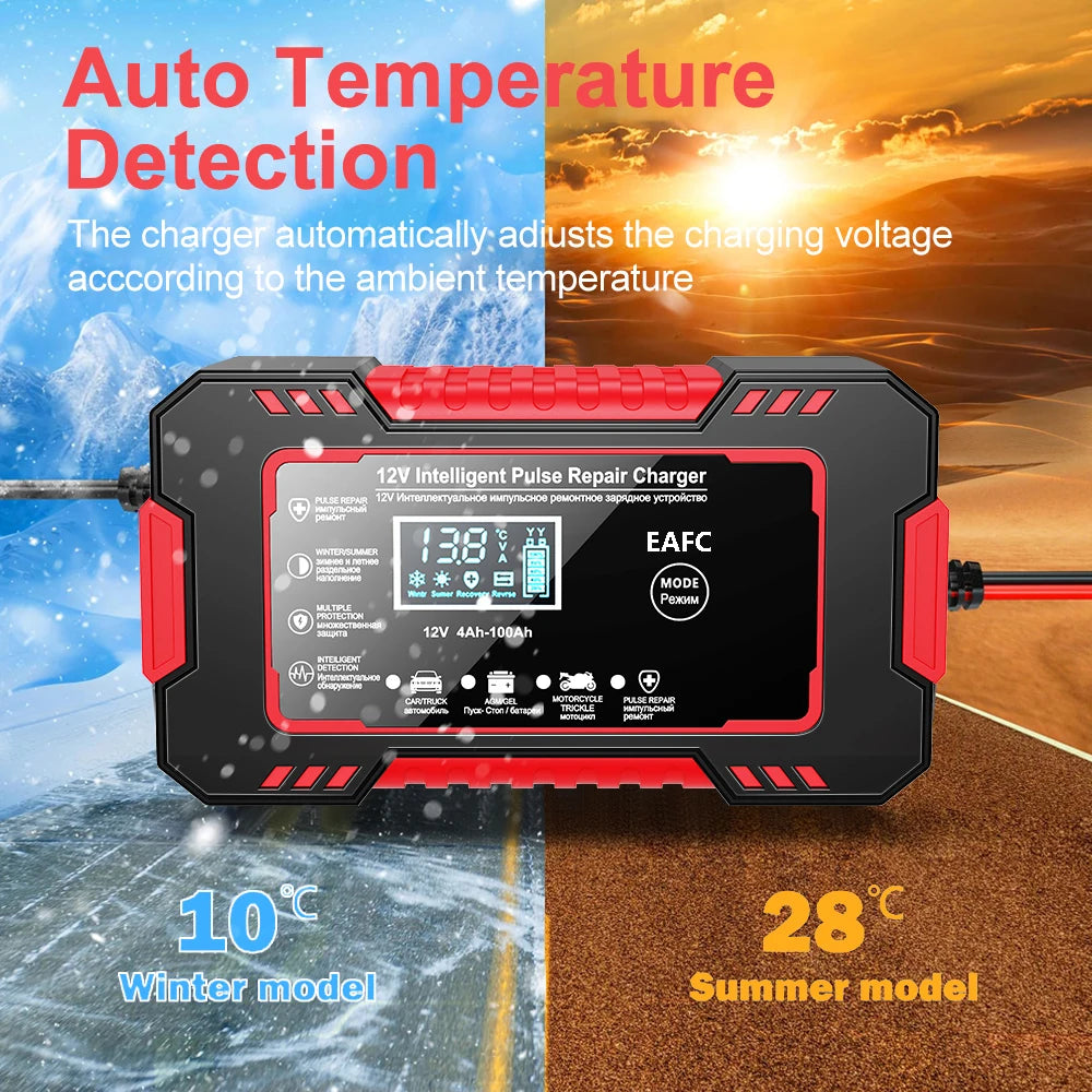 Smart Puls-Batterieladegerät 12V 6A – LCD & AGM/GEL