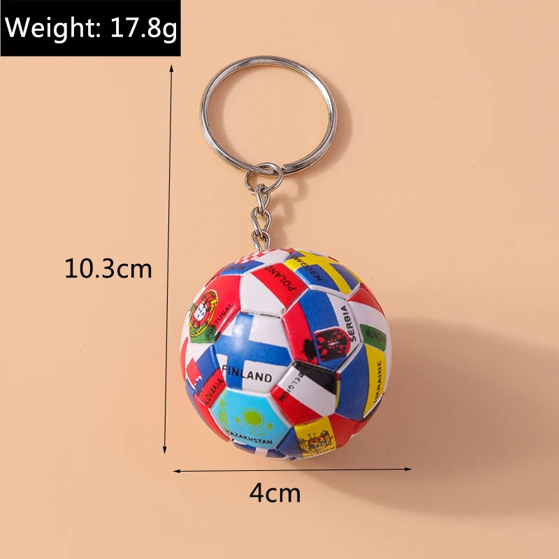Fußball Schlüsselanhänger 3D – Länderflagge, Tasche & Auto