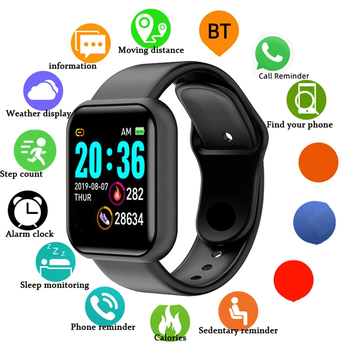 Smartwatch Fitness – Herzfrequenz, Schlaf & Nachrichten