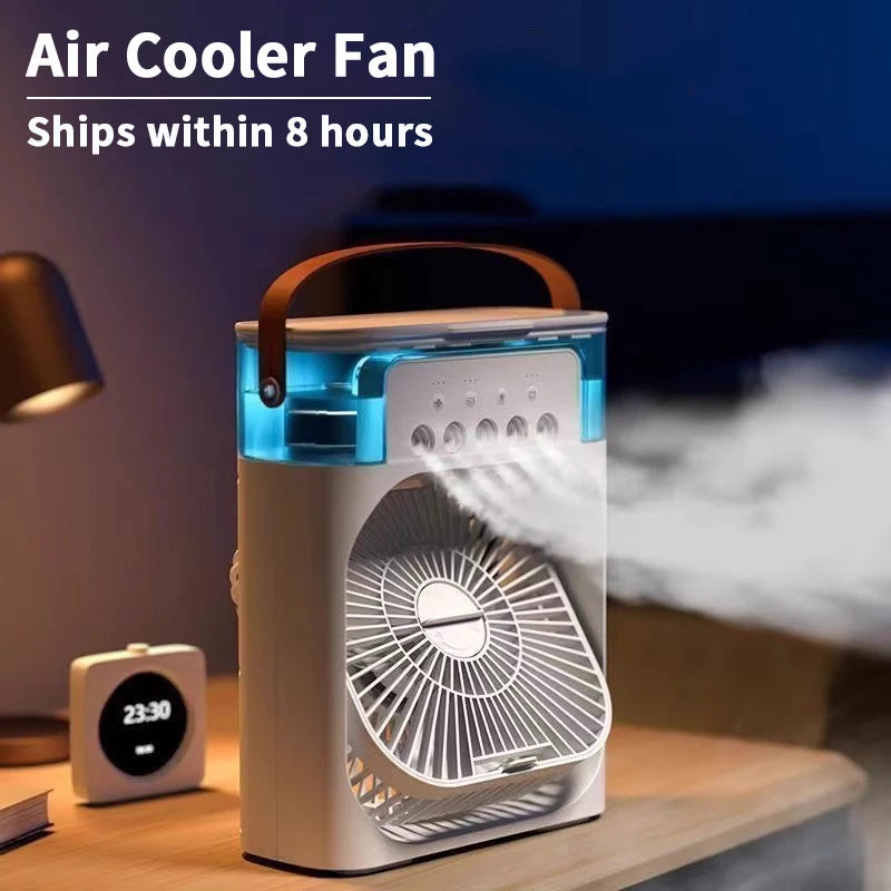 3-in-1 Luftkühler – Ventilator, Befeuchter & LED, USB