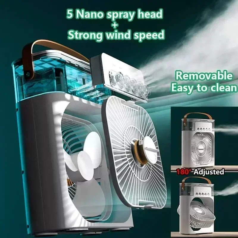3-in-1 Luftkühler – Ventilator, Befeuchter & LED, USB