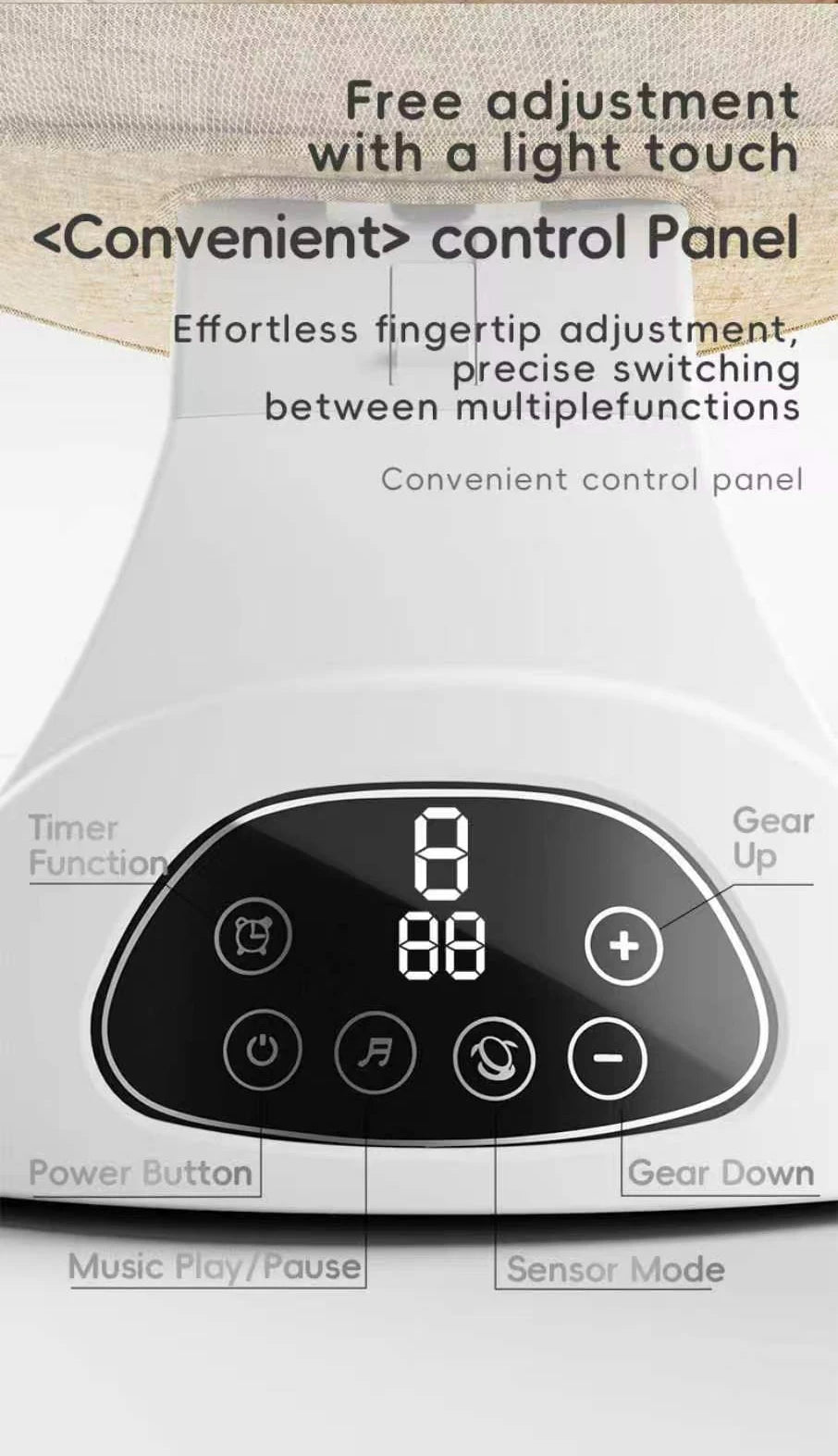 Elektrische Baby-Wiege – Bluetooth, Musik & Moskitonetz