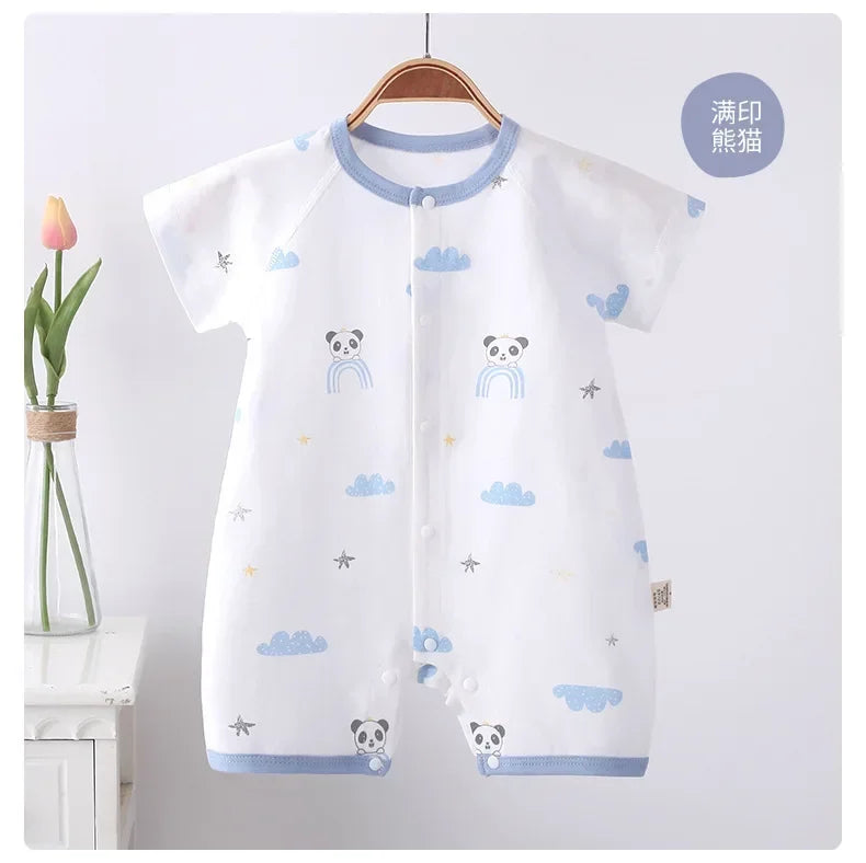 Baby-Strampler Sommer – Kurzarm, 100% Baumwolle & Pyjama