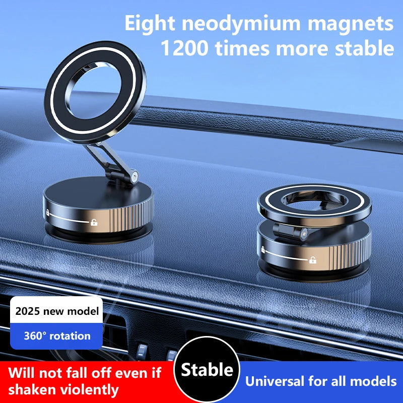 Magnetischer Handyhalter – Saugnapf, 360° & faltbar