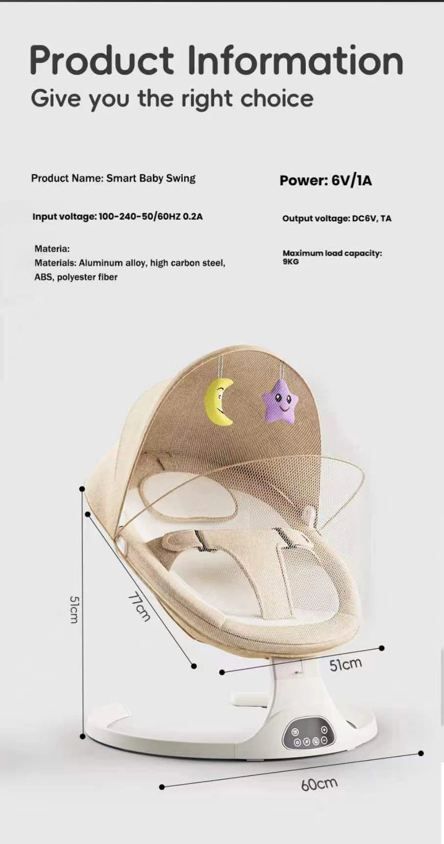 Elektrische Baby-Wiege – Bluetooth, Musik & Moskitonetz