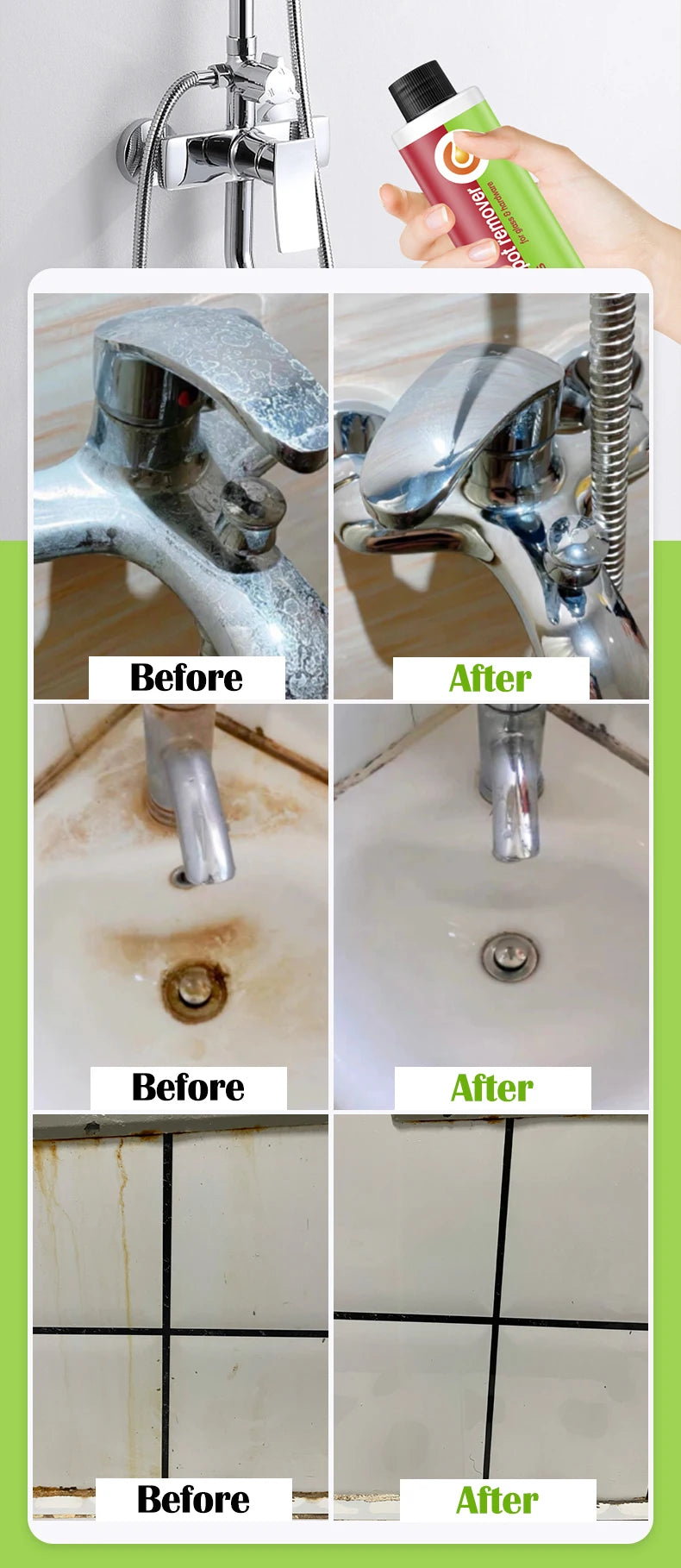 Glasreiniger Kalkentferner – Dusche, Fliesen & Edelstahl