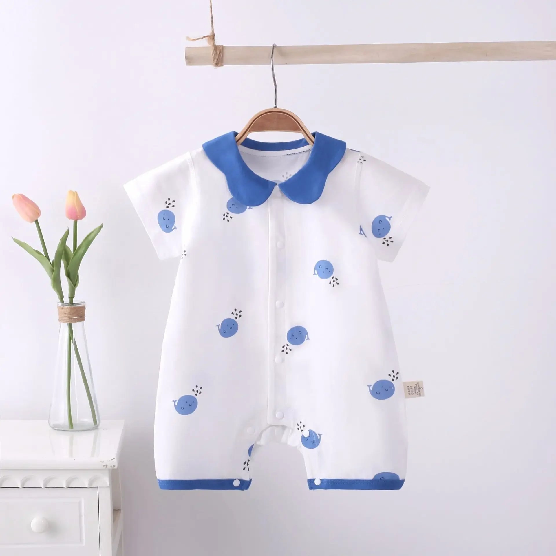 Baby-Strampler Sommer – Kurzarm, 100% Baumwolle & Pyjama