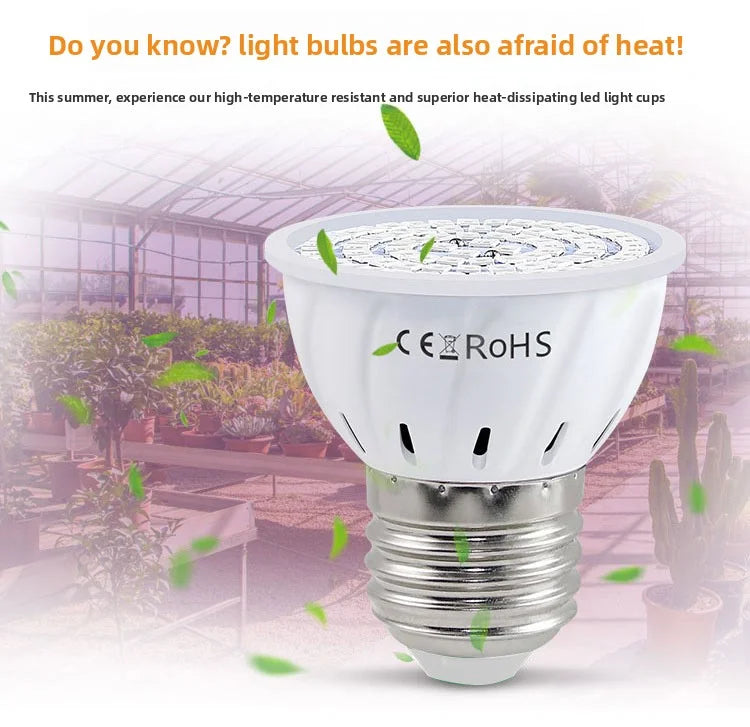 LED Pflanzenlampe E27 – Vollspektrum, 60/80 LEDs & Indoor