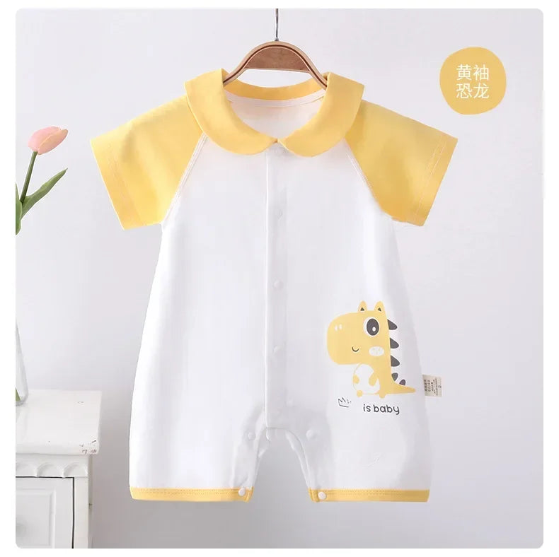 Baby-Strampler Sommer – Kurzarm, 100% Baumwolle & Pyjama