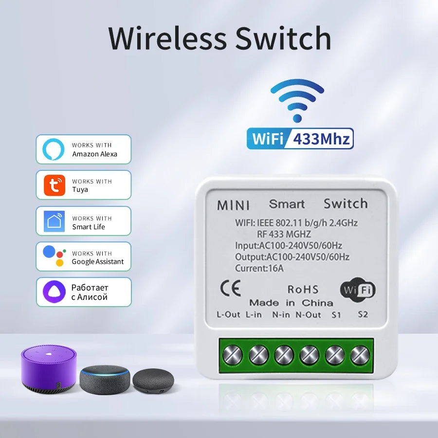 Tuya WiFi Schalter RF 433MHz – Alexa & Google