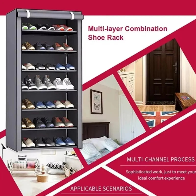 Schuhschrank Vliesstoff – 6/8/10 Etagen, platzsparend