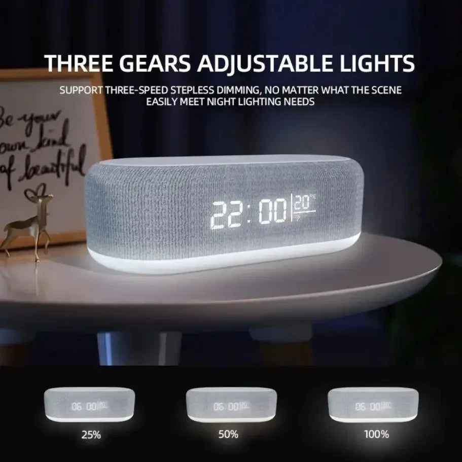 Wecker mit kabelloser Ladestation – Nachtlicht, Thermometer & 15W Fast Charging