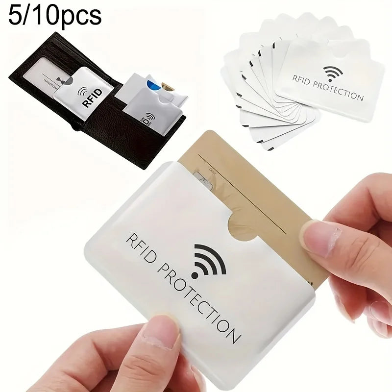 RFID-Schutzhüllen aus Aluminium – 10er Set | Kartenschutz vor digitalem Auslesen