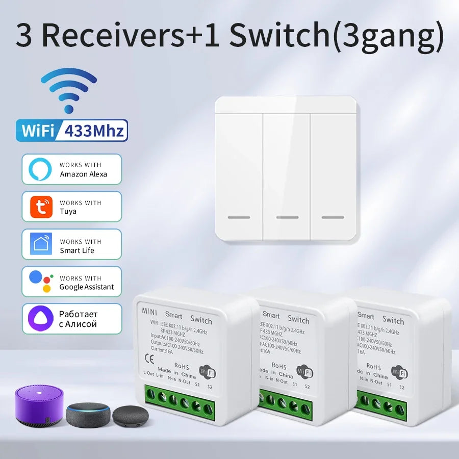 Tuya WiFi Schalter RF 433MHz – Alexa & Google