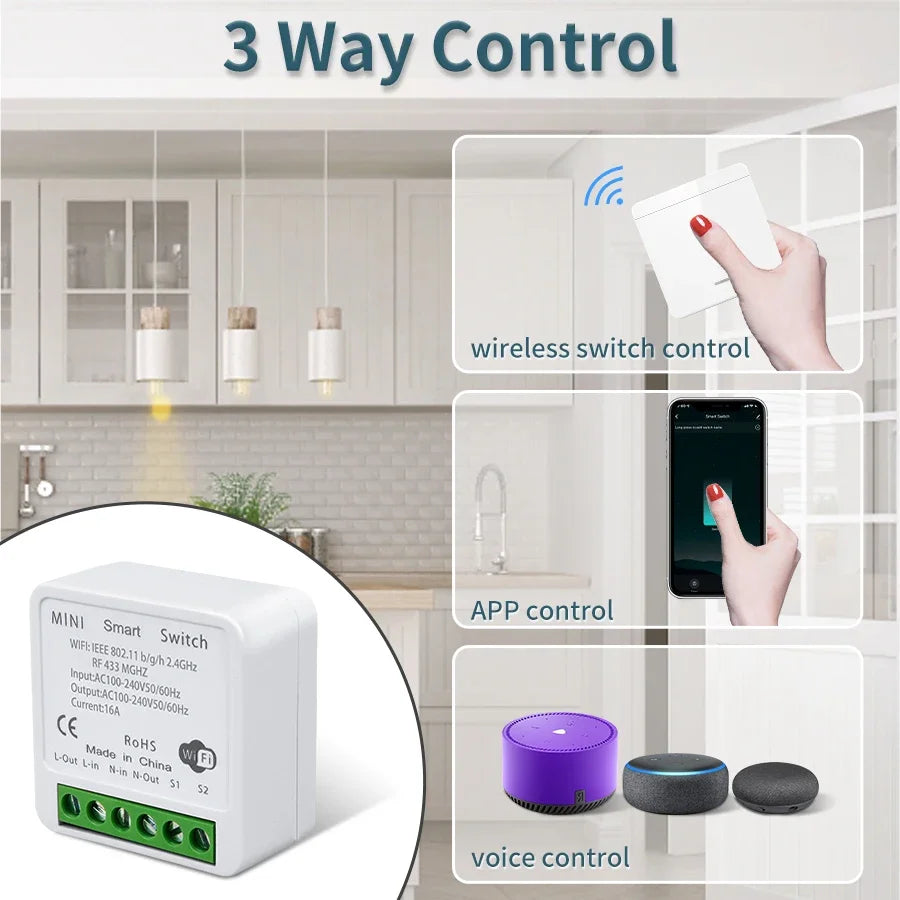 Tuya WiFi Schalter RF 433MHz – Alexa & Google
