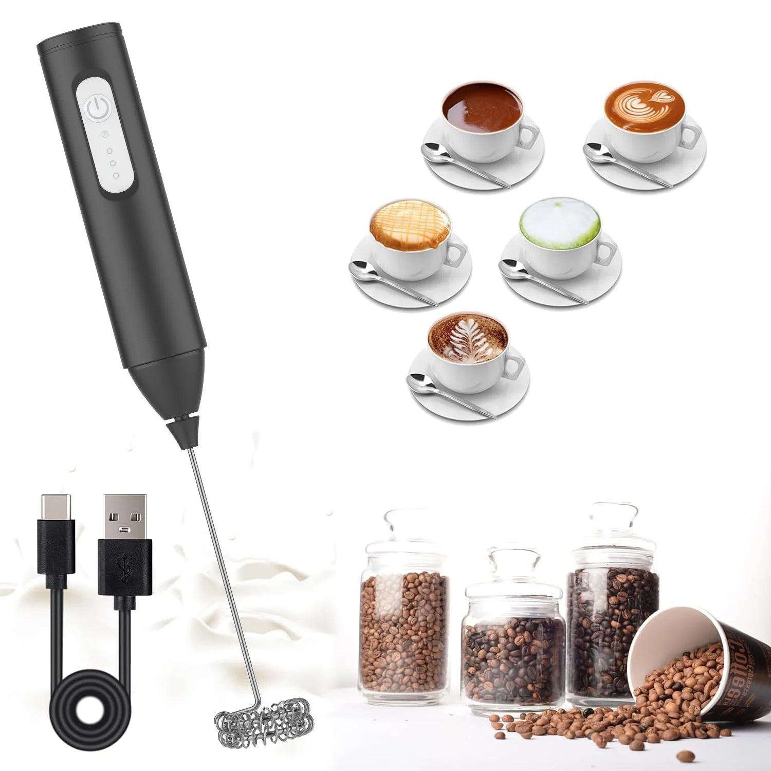 Mini Milchaufschäumer USB – 3 Stufen Kaffee & Cappuccino