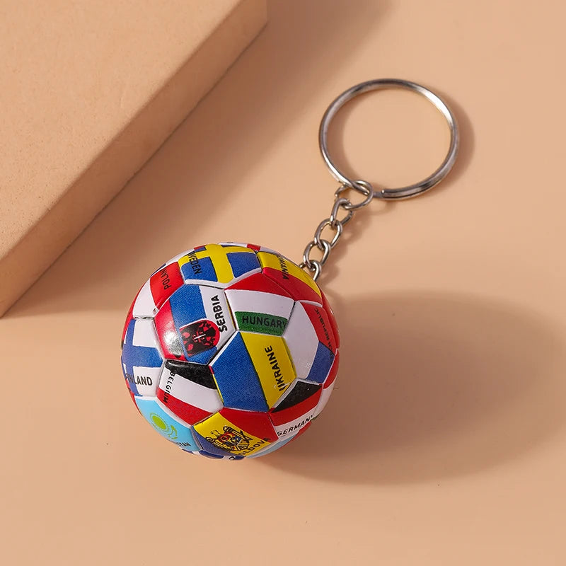 Fußball Schlüsselanhänger 3D – Länderflagge, Tasche & Auto