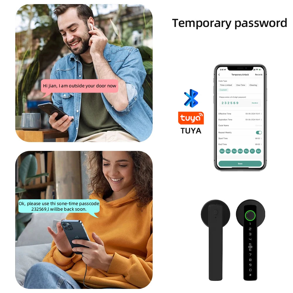 RAYKUBE M5 Fingerabdruck-Türschloss – Bluetooth & Tuya