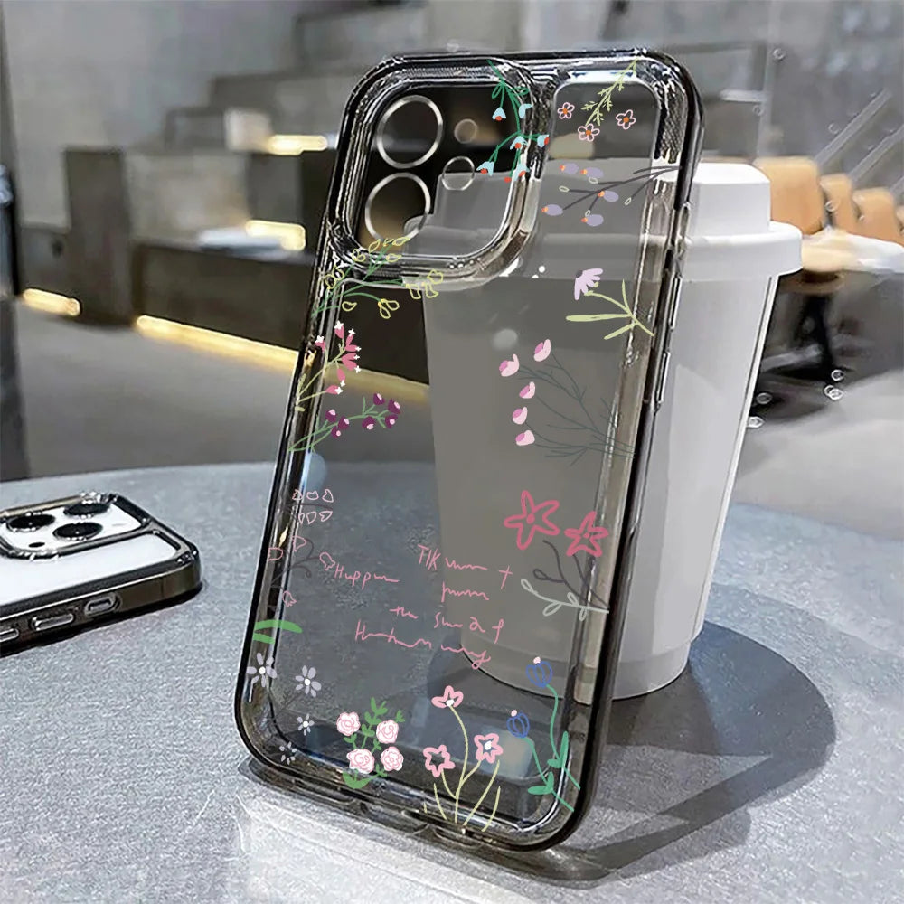 iPhone Hülle Blumenmuster – Transparent, Silikon & Stoßfest