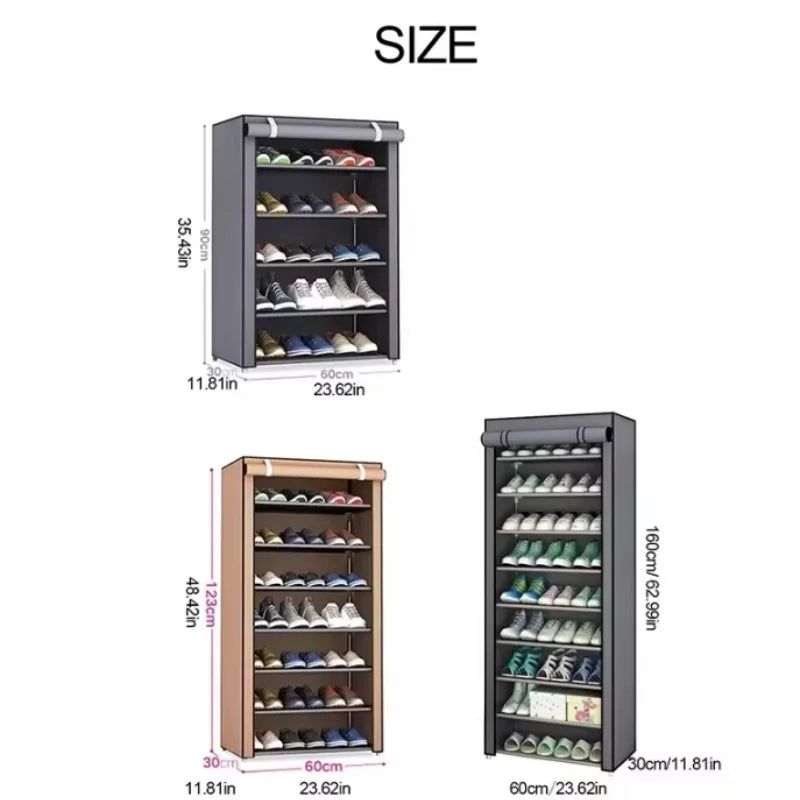 Schuhschrank Vliesstoff – 6/8/10 Etagen, platzsparend