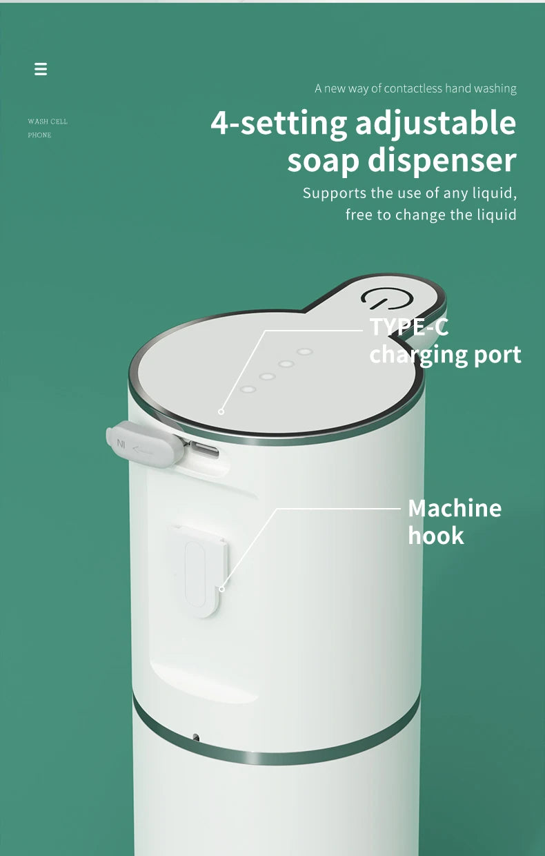 Automatischer Seifenspender – 380ml, wiederaufladbar, 4 Stufen | Sensor-Dispenser