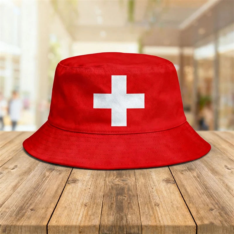 Länderflaggen Bucket Hat – Wendbar, Fußball-Fan & Outdoor