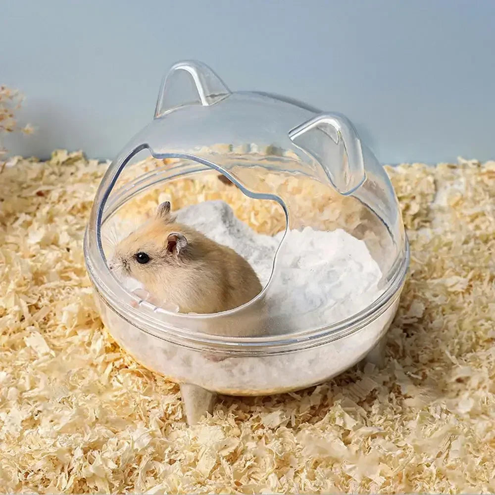 Hamster-Badhaus – Transparent, Anti-Spill & für Kleintiere
