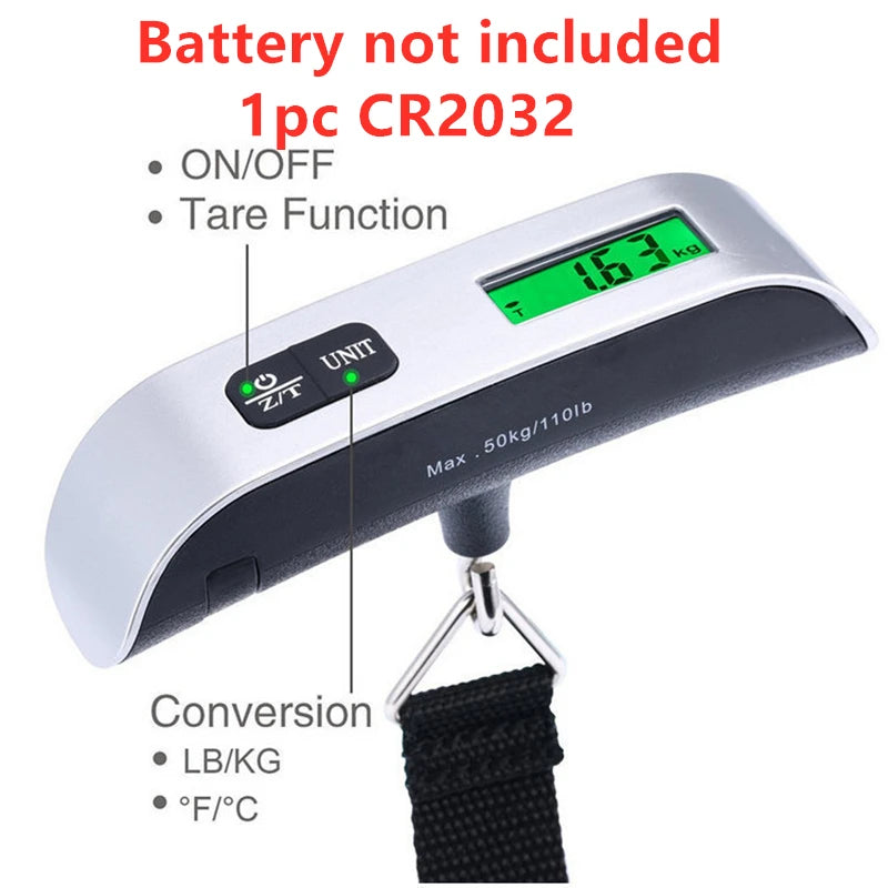 Digitale Gepäckwaage bis 50 kg – LCD-Display & kompakt
