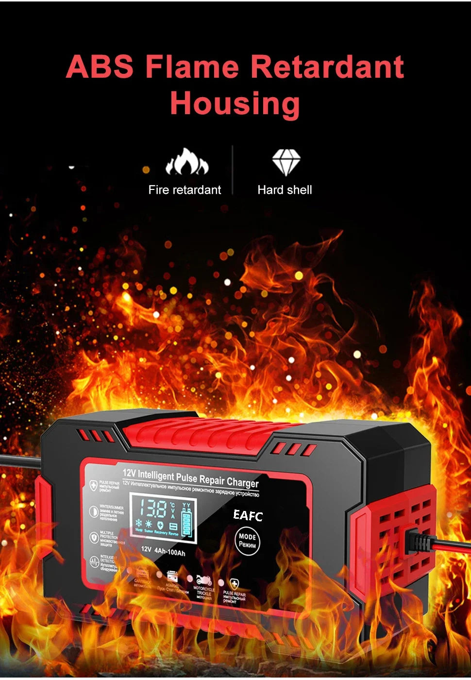 Smart Puls-Batterieladegerät 12V 6A – LCD & AGM/GEL