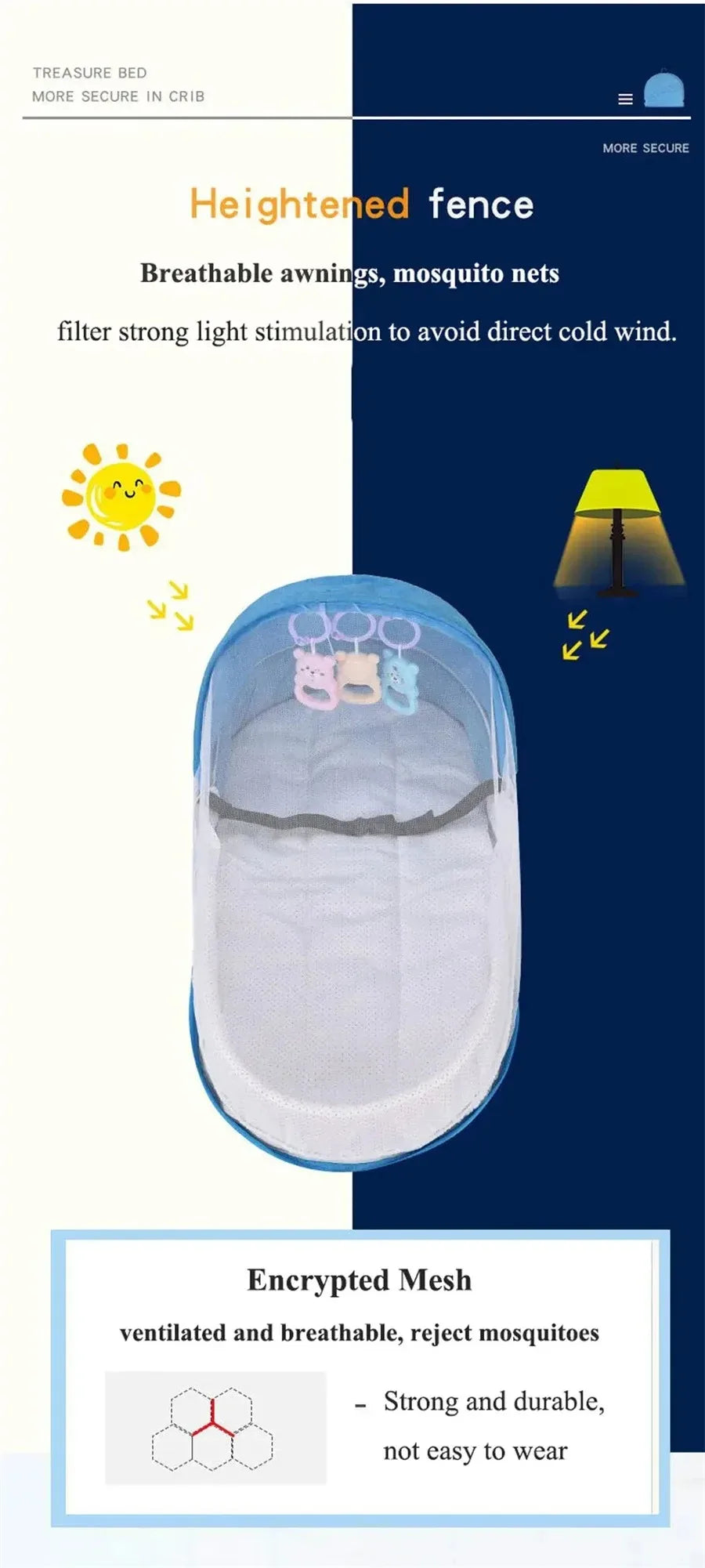 Baby-Reisebett faltbar – Moskitonetz, Matratze & Camping