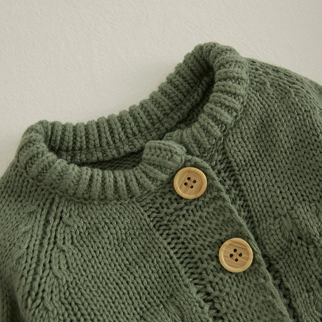Baby-Winterjumpsuit 2er-Set – Strick, Langarm & Bärchen-Mütze