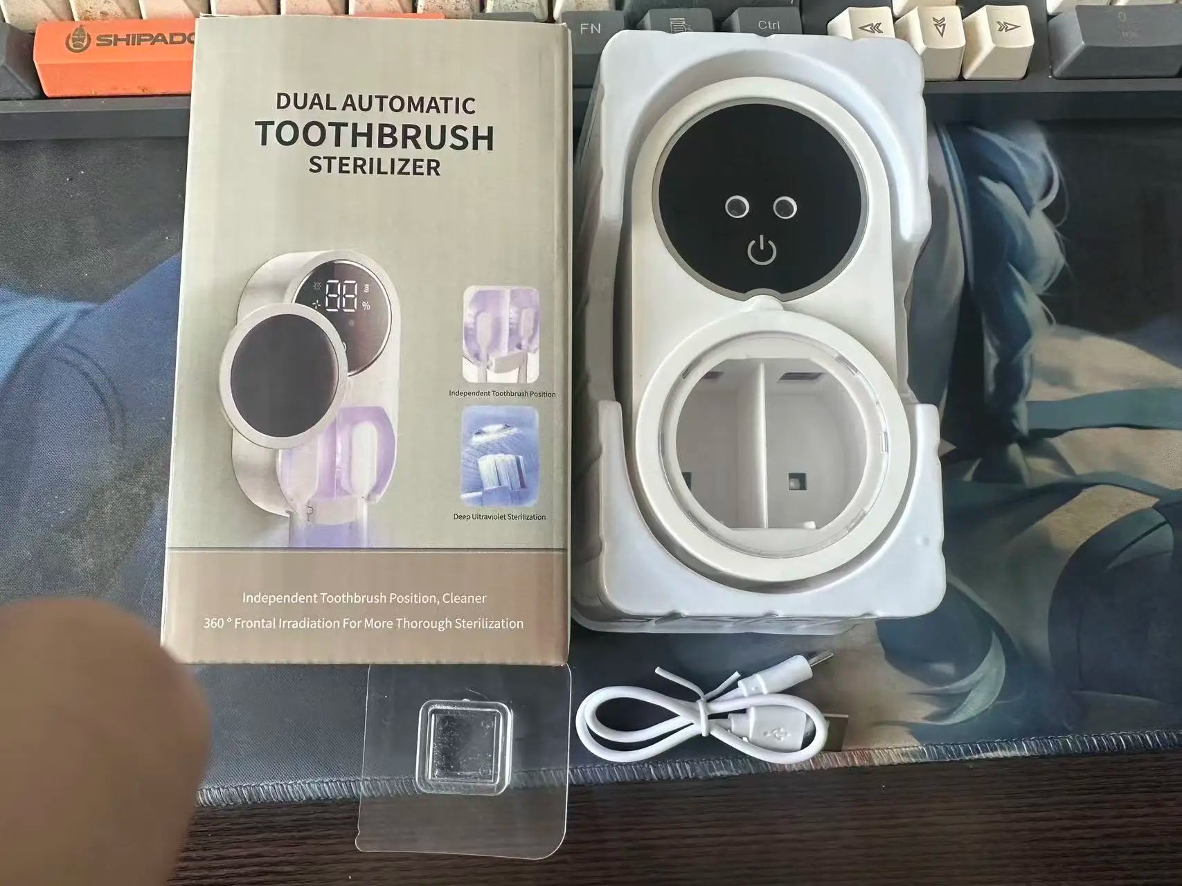 UV Zahnbürsten-Halter Wandmontage – Sensor-Öffnung & USB