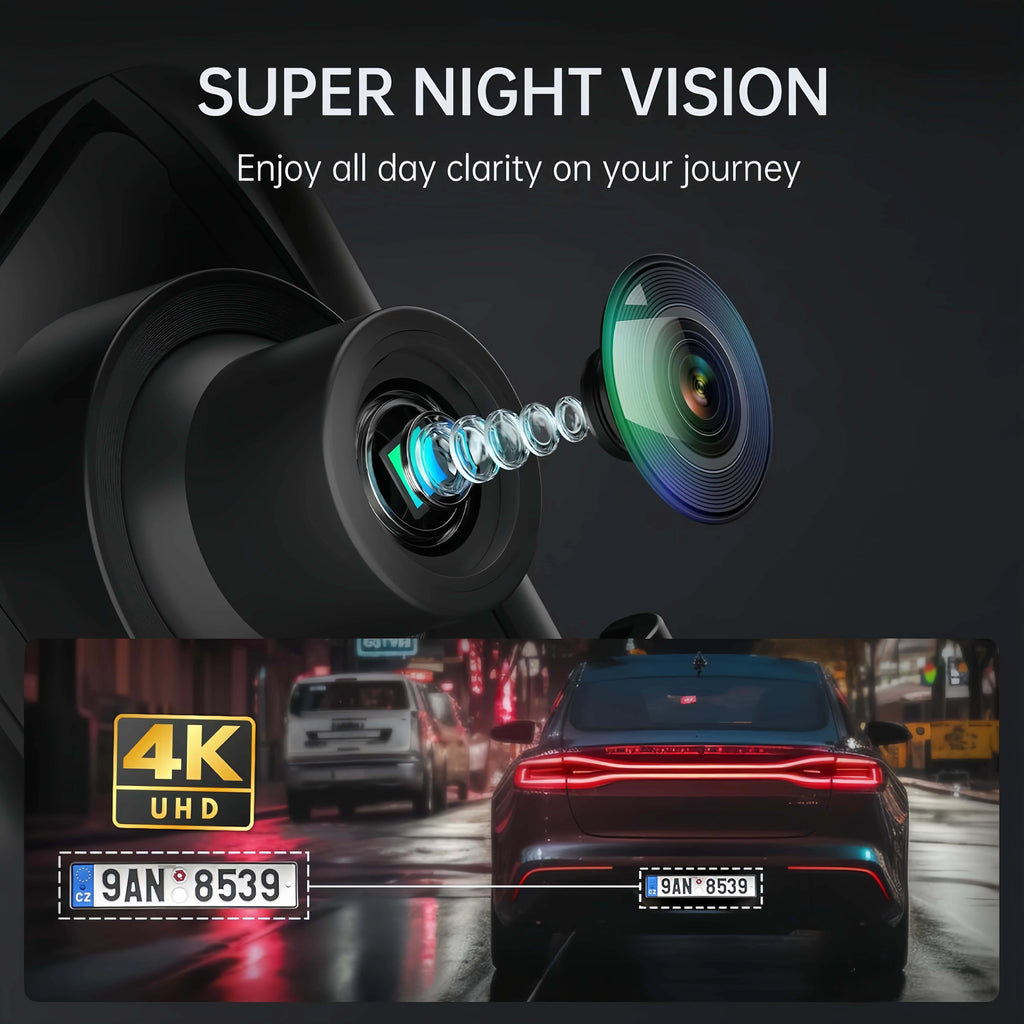 Dashcam 4K Rückspiegel – Dual-Kamera & 9,66" IPS Display