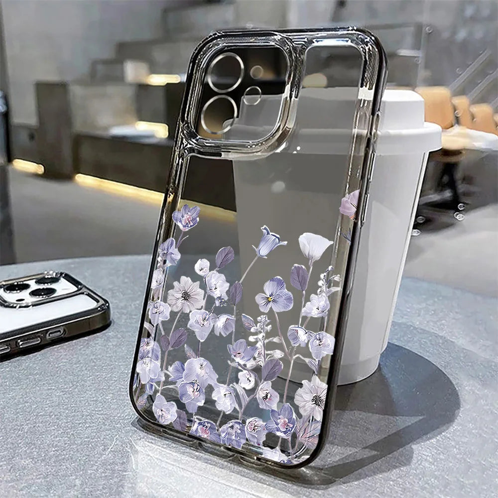 iPhone Hülle Blumenmuster – Transparent, Silikon & Stoßfest
