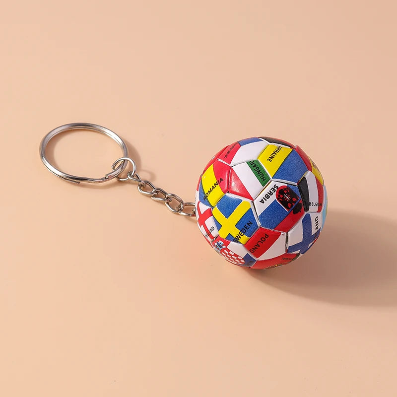 Fußball Schlüsselanhänger 3D – Länderflagge, Tasche & Auto