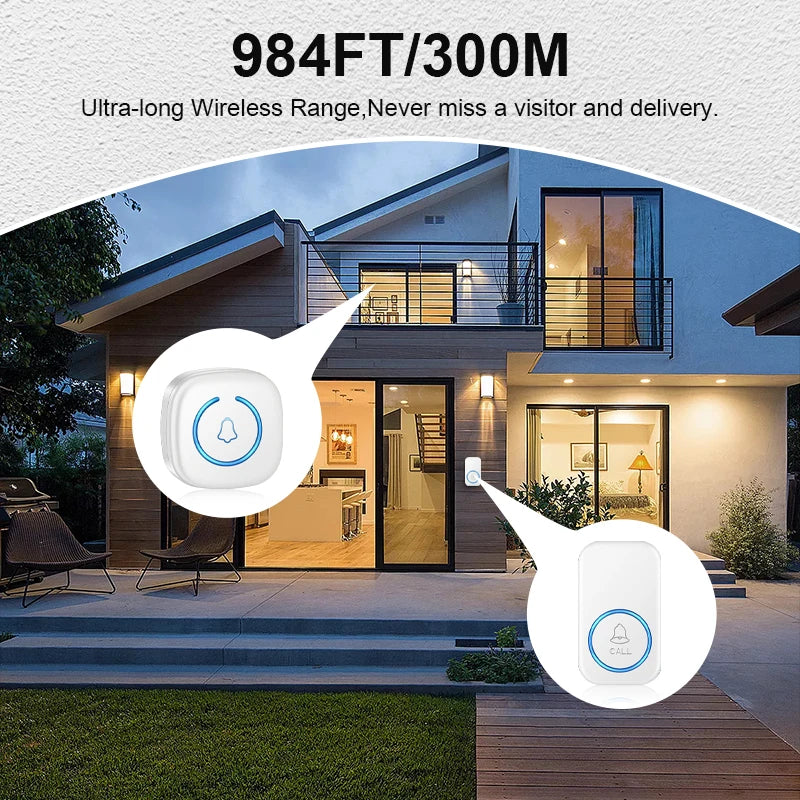 Kabelloser Türklingel 300m – 60 Melodien, Smart Home