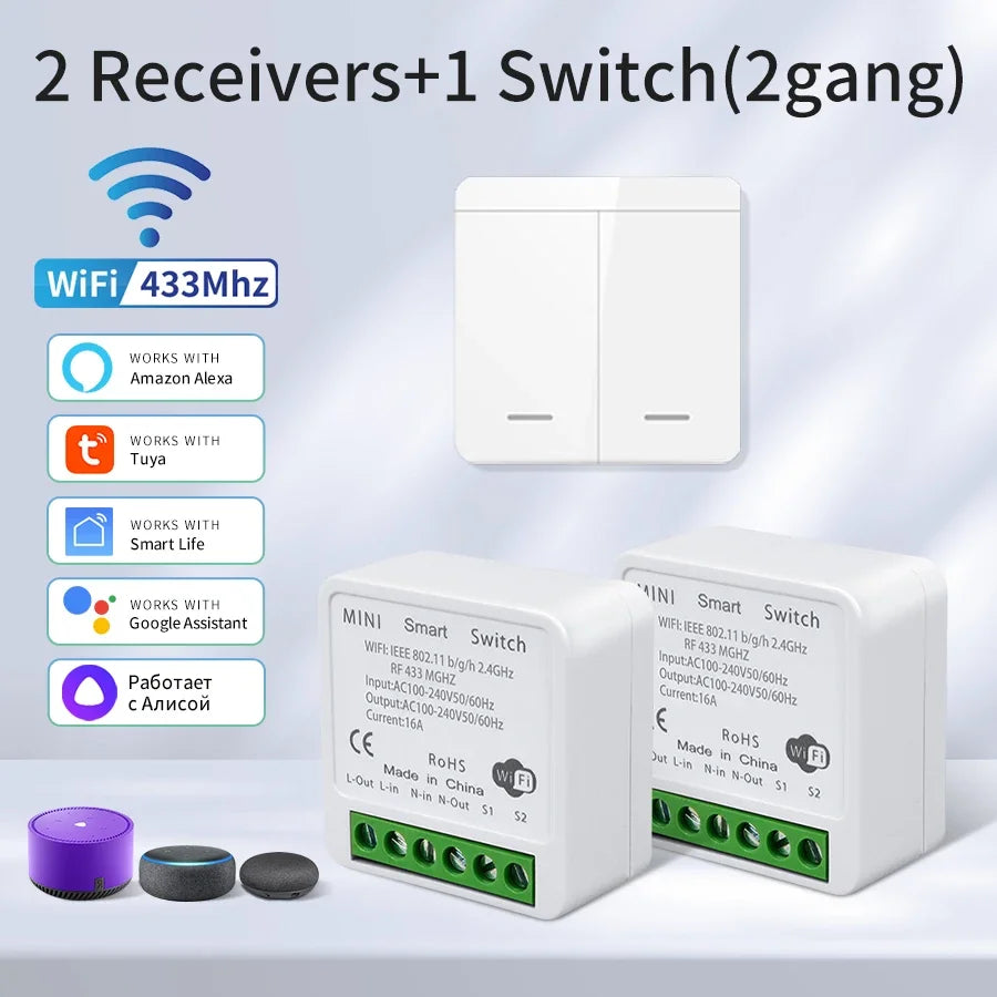 Tuya WiFi Schalter RF 433MHz – Alexa & Google