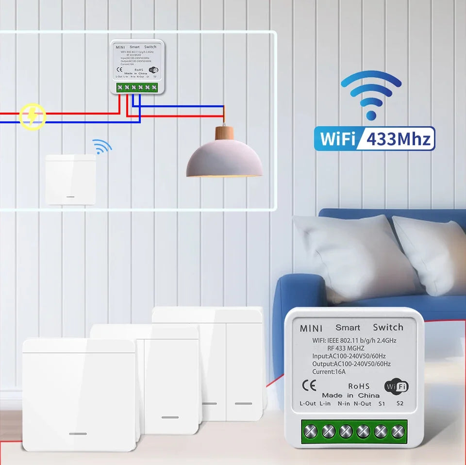 Tuya WiFi Schalter RF 433MHz – Alexa & Google