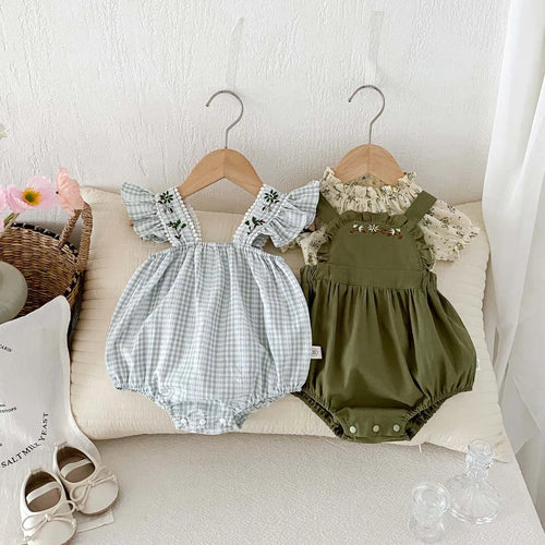 Baby-Kleid Mädchen – Sommer, Grüner Wald & Stickerei