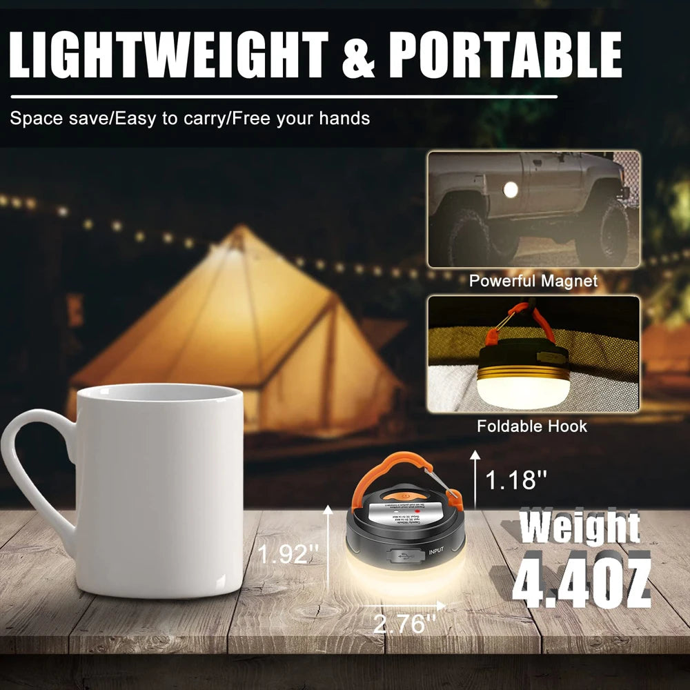Campinglaterne 10W – USB aufladbar, 1200mAh & hängbar