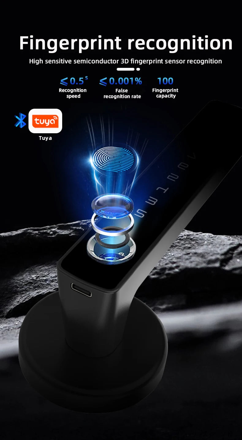 RAYKUBE M5 Fingerabdruck-Türschloss – Bluetooth & Tuya