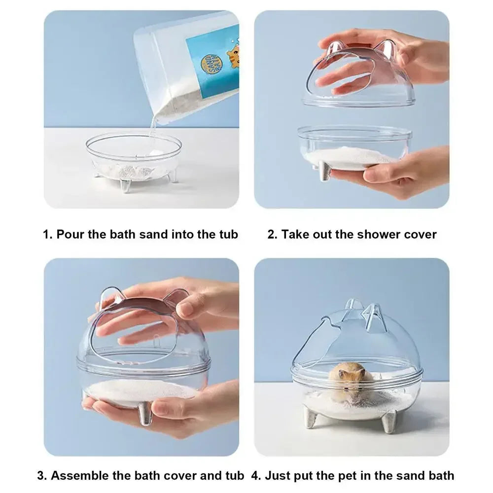 Hamster-Badhaus – Transparent, Anti-Spill & für Kleintiere