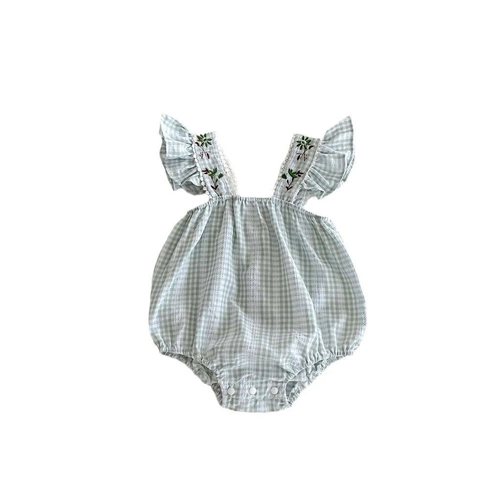 Baby-Kleid Mädchen – Sommer, Grüner Wald & Stickerei