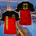 Deutschland T-Shirt mit 3D-Druck – Unisex, Rundhals, Kurzarm | Patriotisches Design
