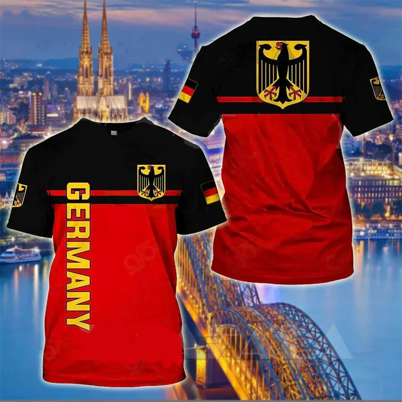 Deutschland T-Shirt mit 3D-Druck – Unisex, Rundhals, Kurzarm | Patriotisches Design