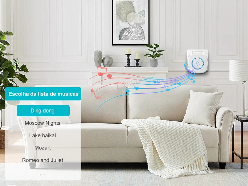 Kabelloser Türklingel 300m – 60 Melodien, Smart Home