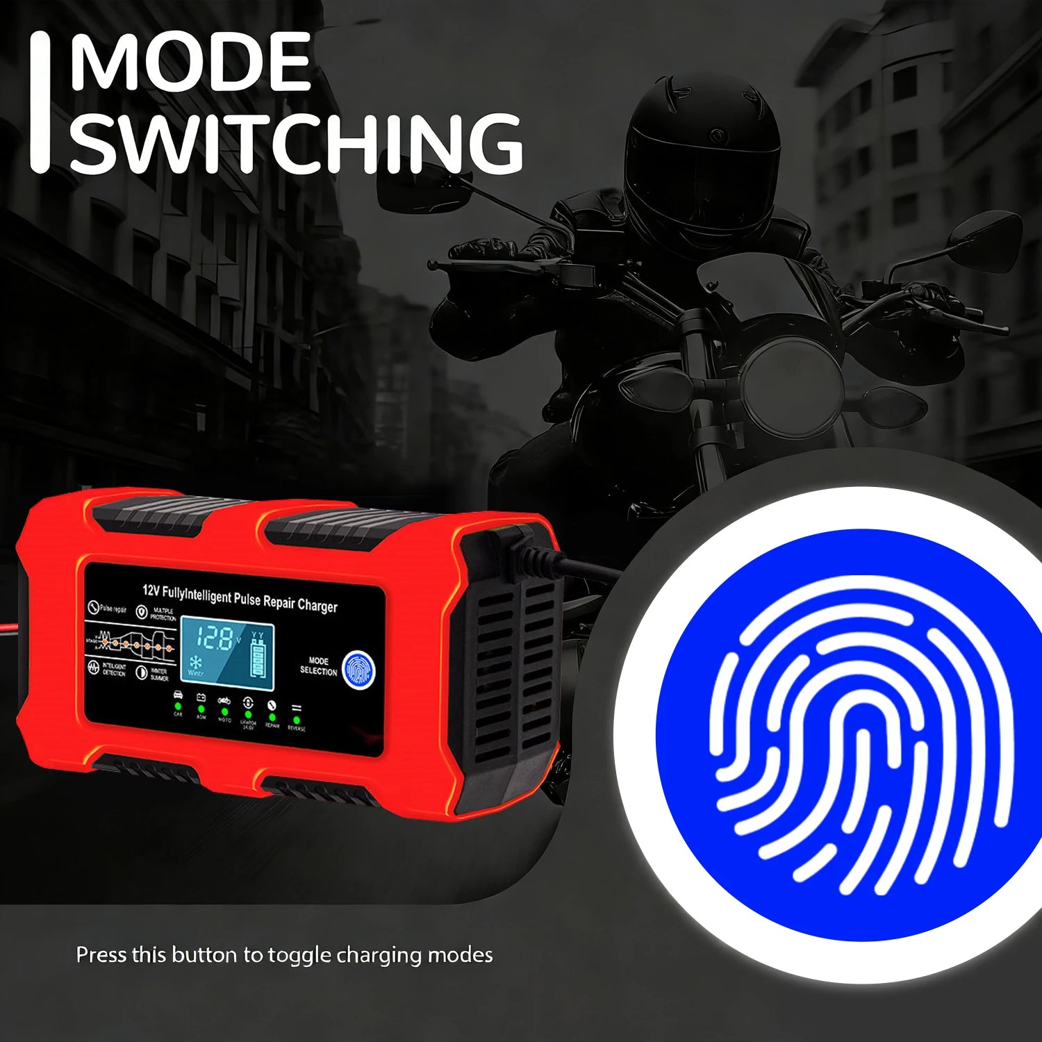 Auto-Batterieladegerät 10A – Großbildschirm, 12V & Reparatur